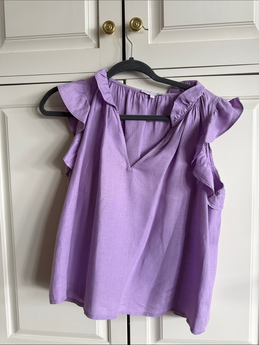 Olivaceous Lavender Ruffle Sleeve Blouse